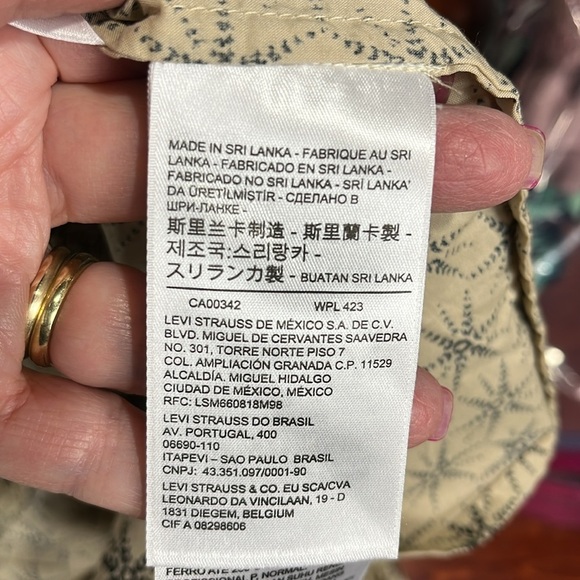 Levi’s Womens Sundress XL Cream Black Slip Straps Star Pattern Back Zip Summer - Picture 6 of 12